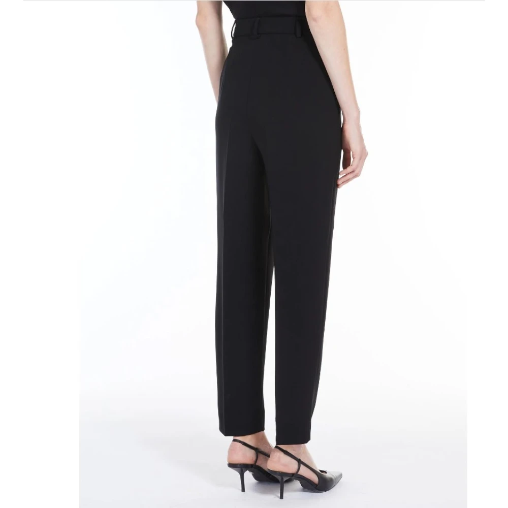 Max Mara Studio Zwarte Broek Regular Fit Black Dames