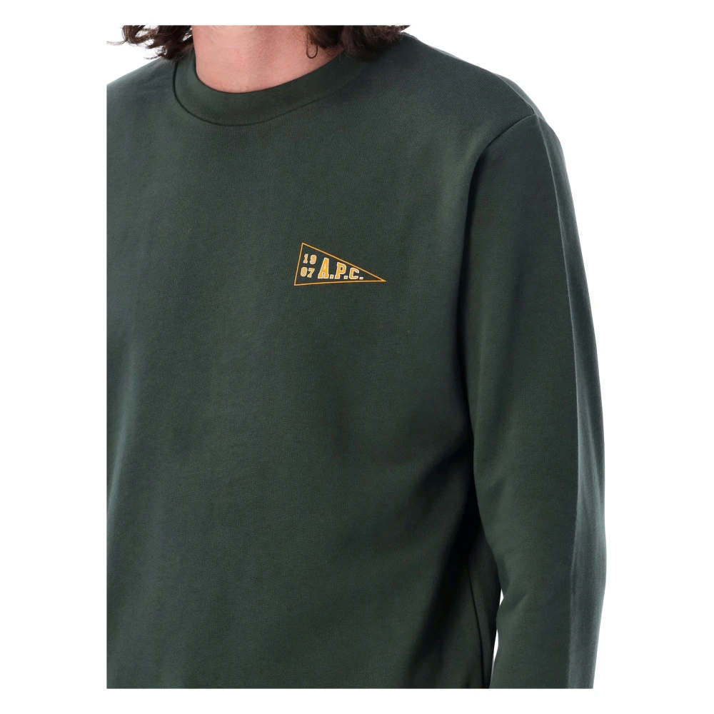 A.p.c. Khaki Gebreide Kleding Universiteit Fleece Aw24 Green Heren