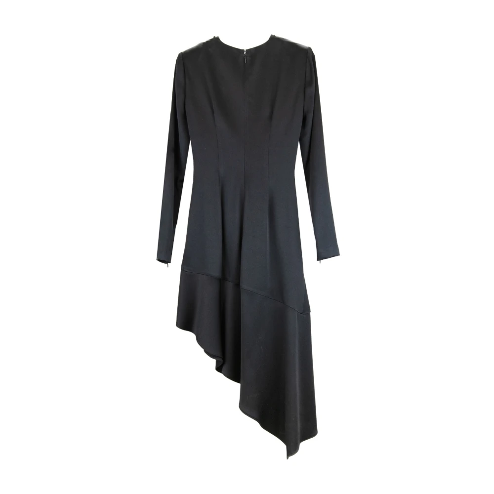 Elisabetta Franchi Gouden Ketting Rits Jurk Black Dames