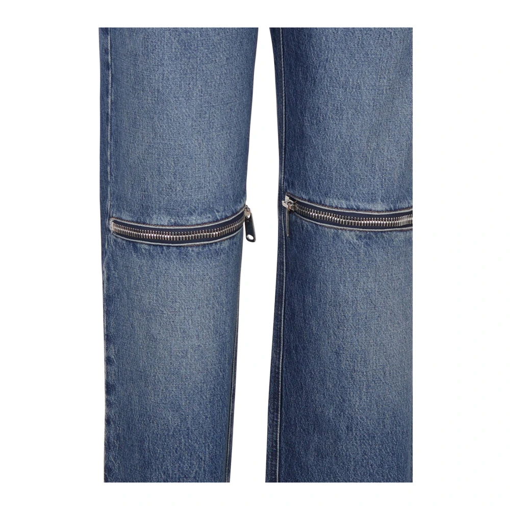 Coperni Navy Katoenen Jeans Rits Zakken Blue Dames