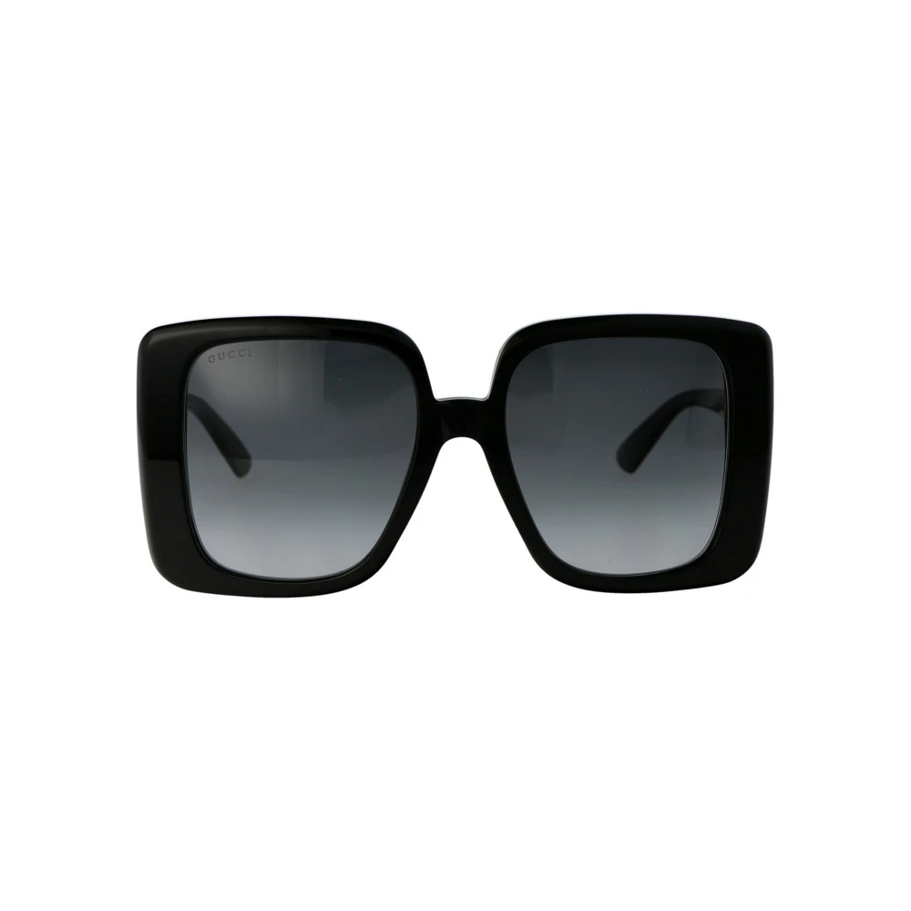 Gucci Vierkante oversized zonnebril met metalen GG-logo Black Dames