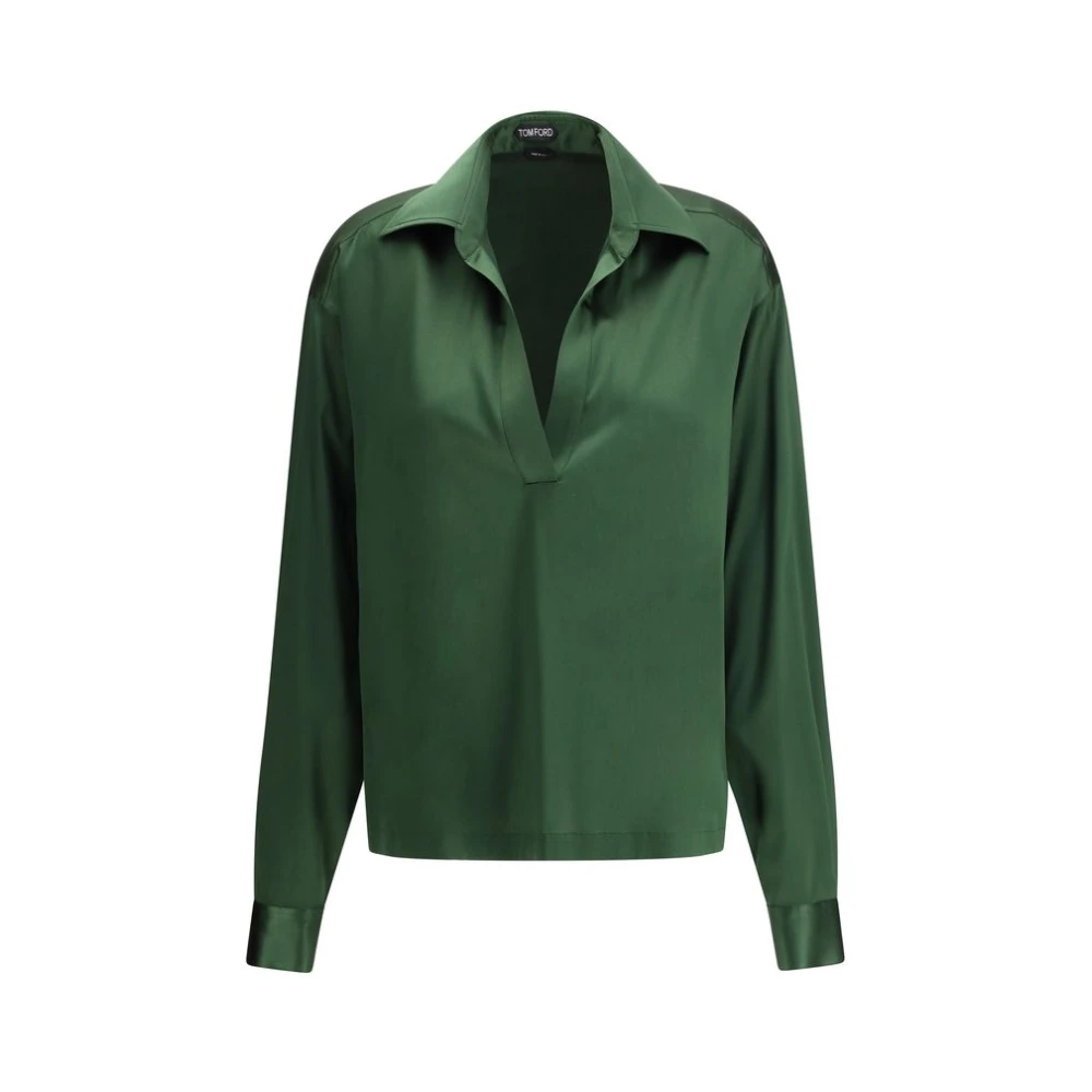 Tom Ford Women's Green Stretch Silk Shirt - Blouses - Xs - Blouses & Shirts