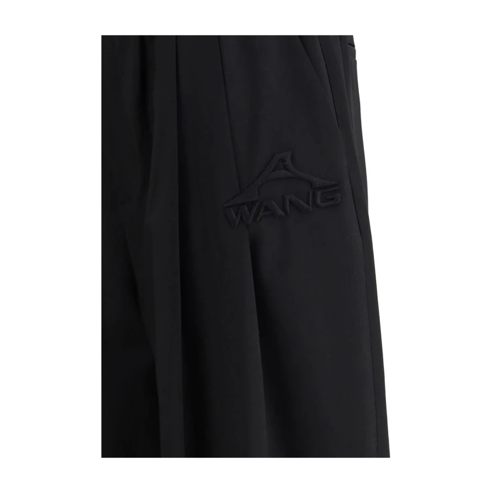 alexander wang Stijlvolle broek met elastische tailleband en zakken Black Dames