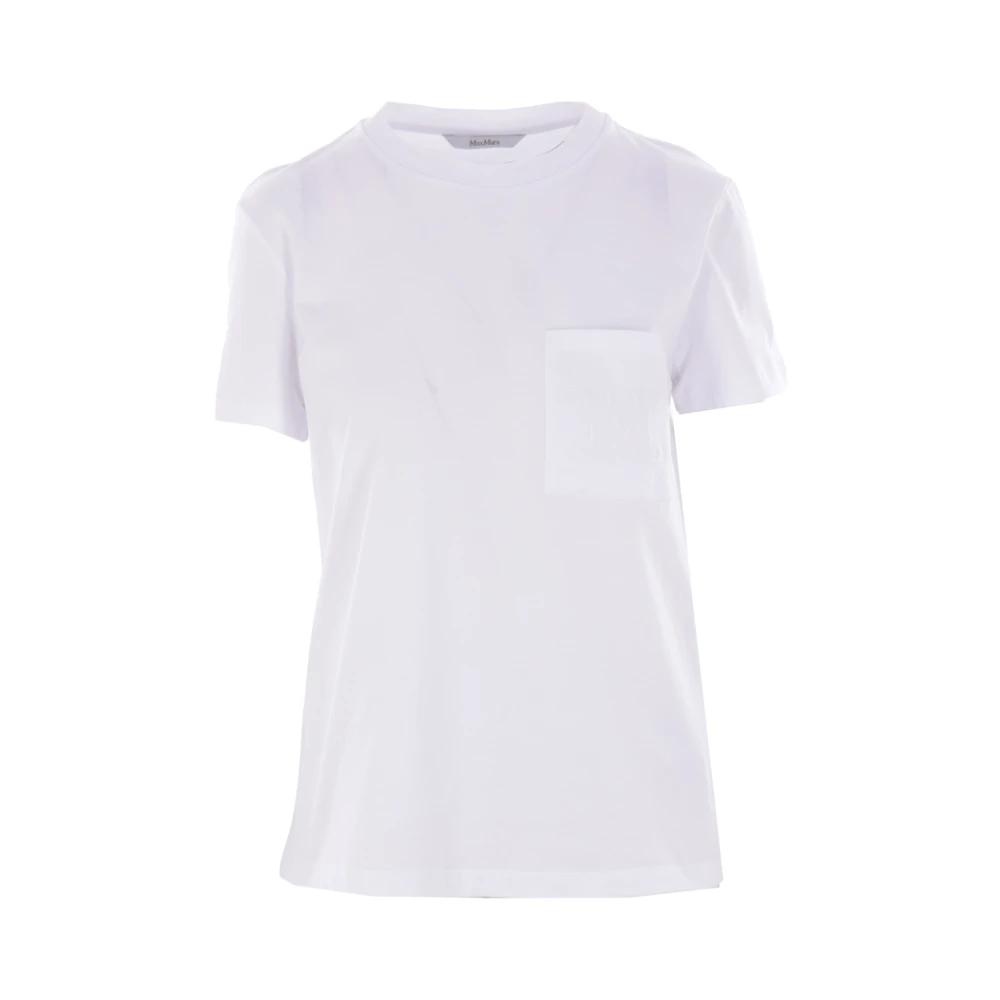 Max Mara Monogram Geborduurd Wit Katoenen T-shirt White Dames