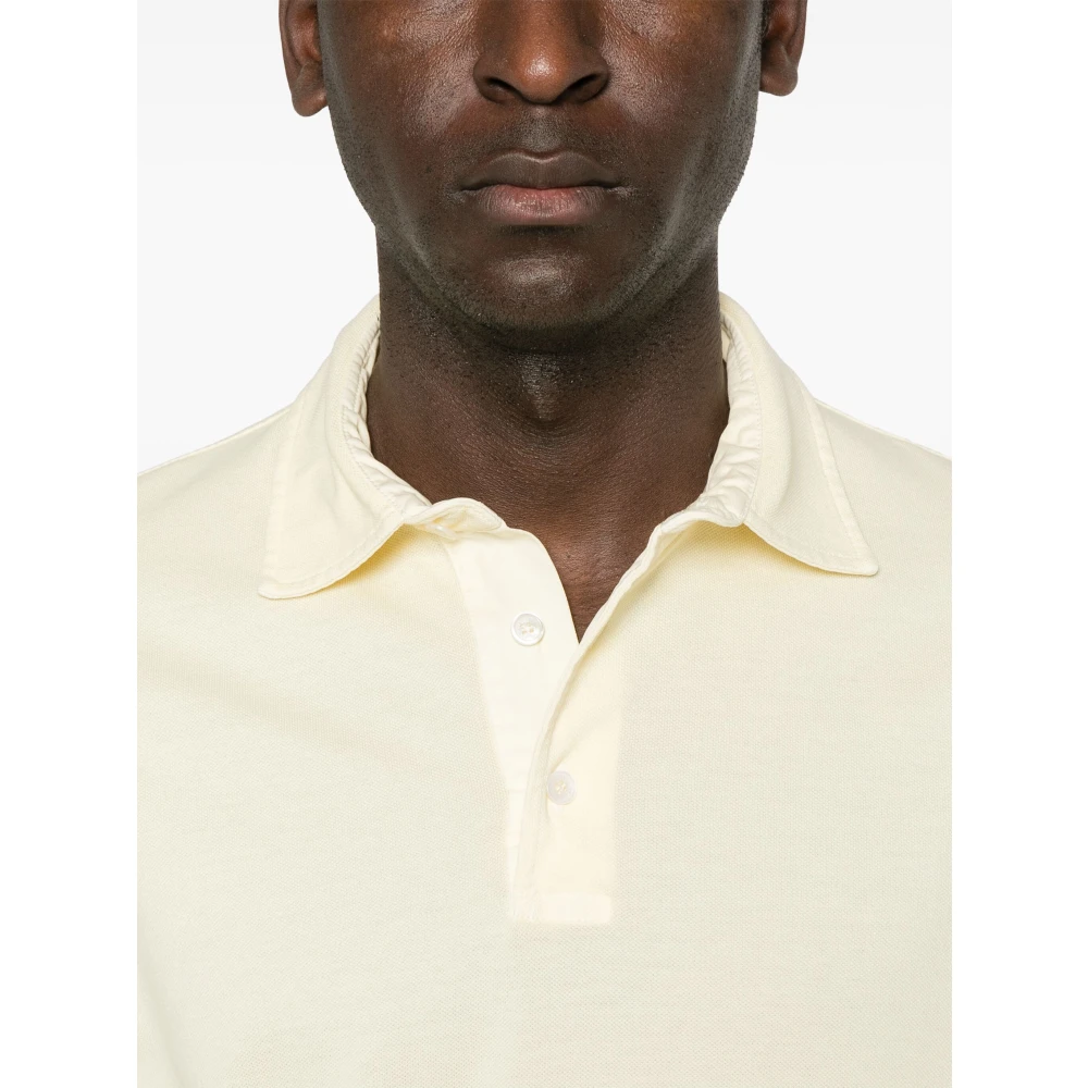 Fedeli Klassieke Katoenen Poloshirt Yellow Heren