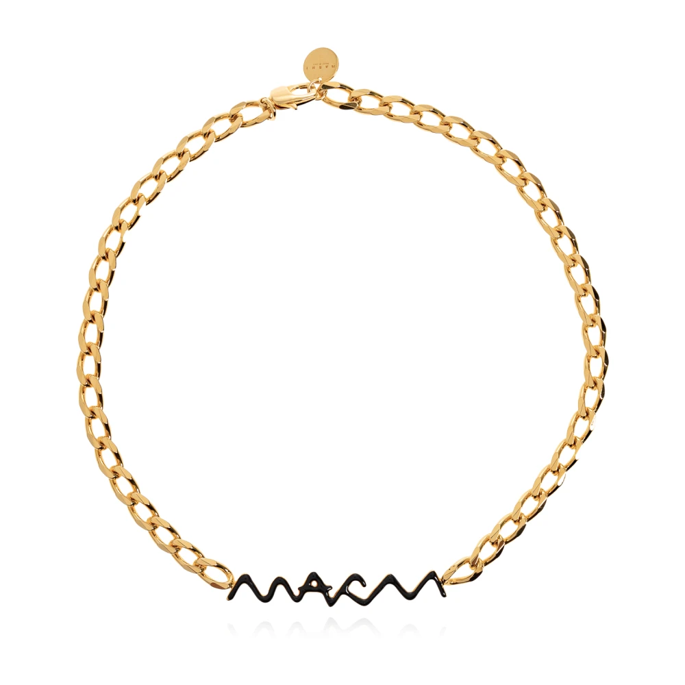 Marni Damen Gelb Messinghalskette Mit Logo