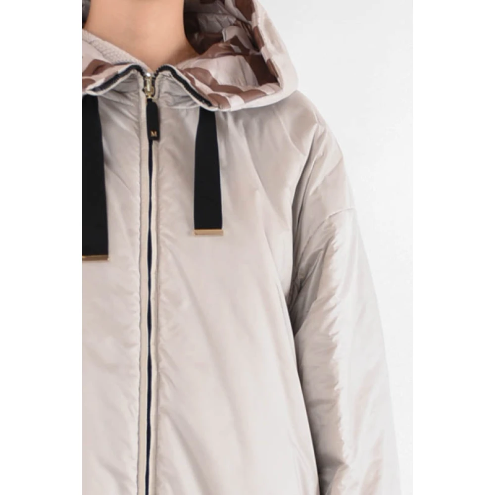 Max Mara Omkeerbare Greenlo Jas met Capuchon White Dames