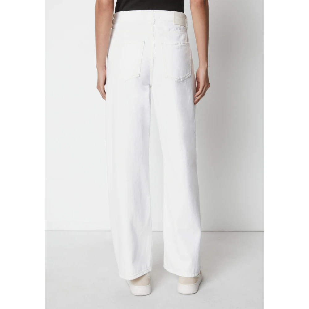 Marc O'Polo Jeans model Tomma wijd hoge taille norHeren lengte White Dames