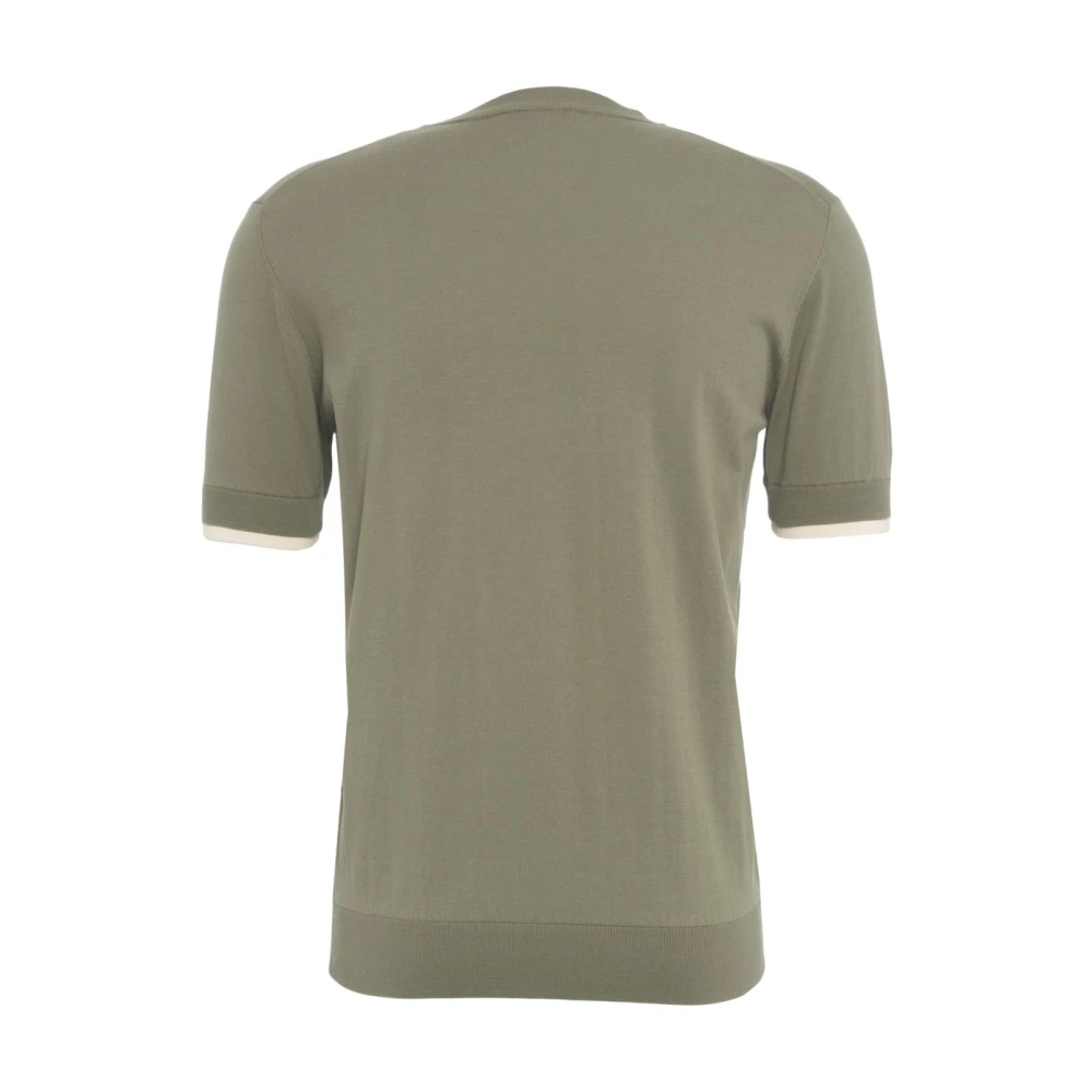 Paolo Pecora Groen Crew Neck T-shirt Stijlvol Green Heren