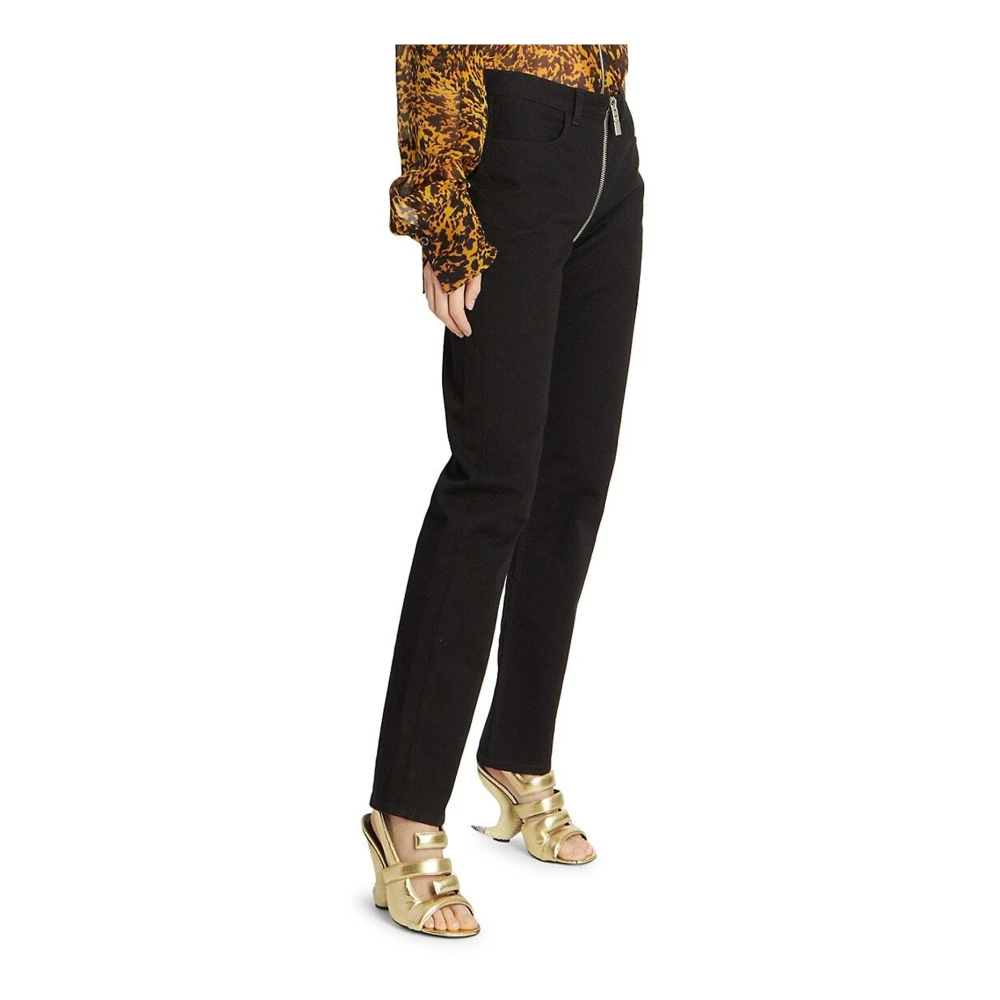 Givenchy Zwarte katoenen denim jeans met moto-ritssluiting Black Dames