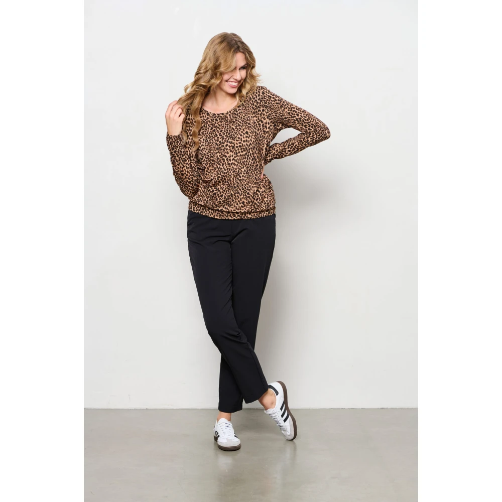 &Co Woman Moulante top à manches longues en maille côtelée Brown Dames