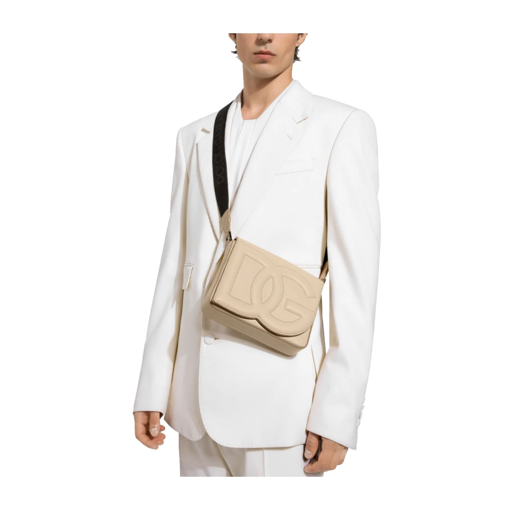 Dolce & Gabbana Logo Schoudertas Beige Heren