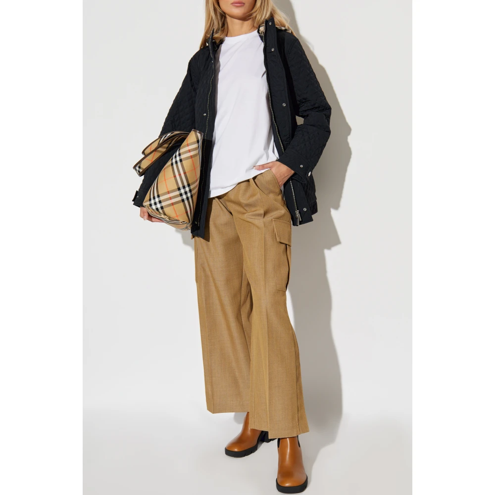 Burberry Gewatteerde jas met capuchon Black Dames