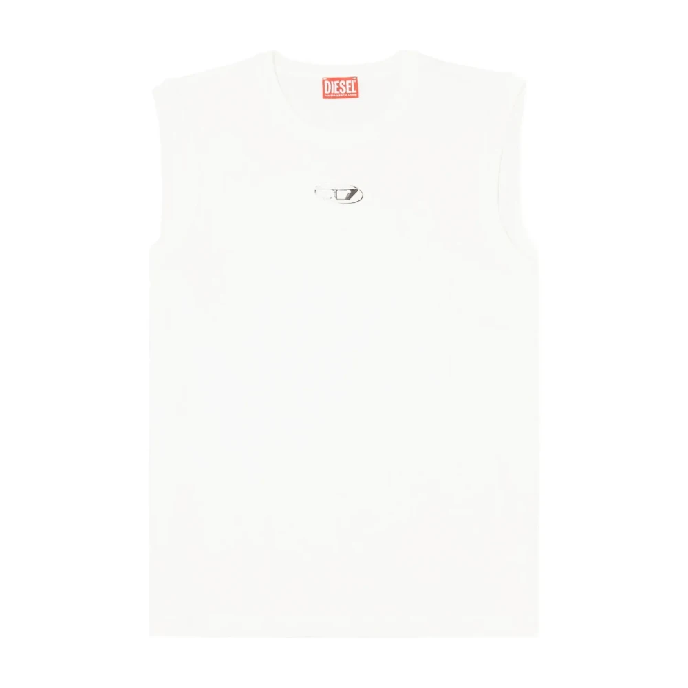 Diesel Mannelijk Beige Tops Heren, L, T-Bisco-Iod Mouwloze Top