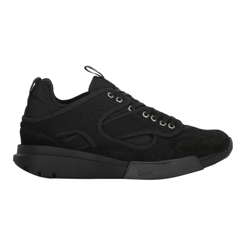 Oamc Mesh lage sneakers met suède details Heren Schoenen Zwart