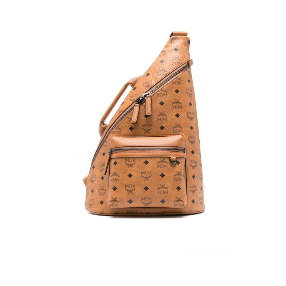 MCM Bruin Cognac Crossbody Tas met Handvat Brown Heren