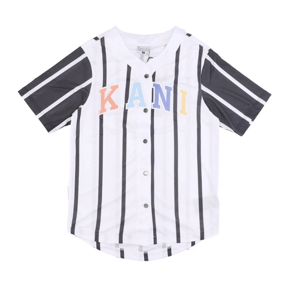 Karl Kani Gestreept Baseball Shirt Wit Zwart Multicolor Heren
