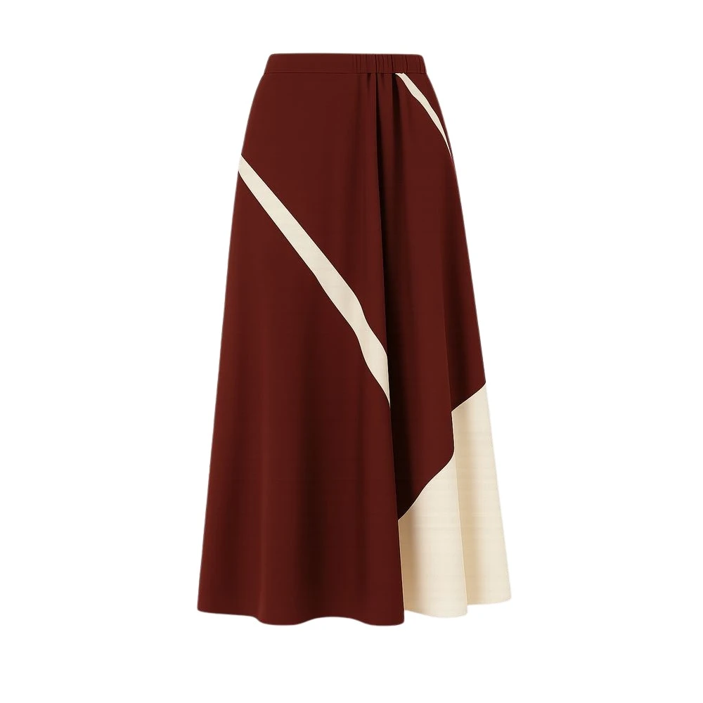 Alberta Ferretti Brown Maxi Skirts, Female, L, Printed Midi Skirt