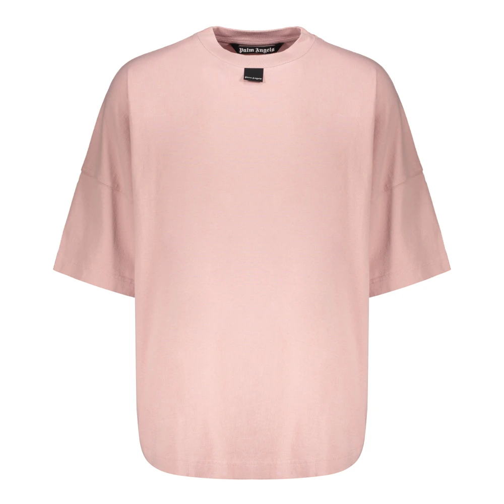 Palm Angels Logo Print Katoenen T-shirt Pink Heren