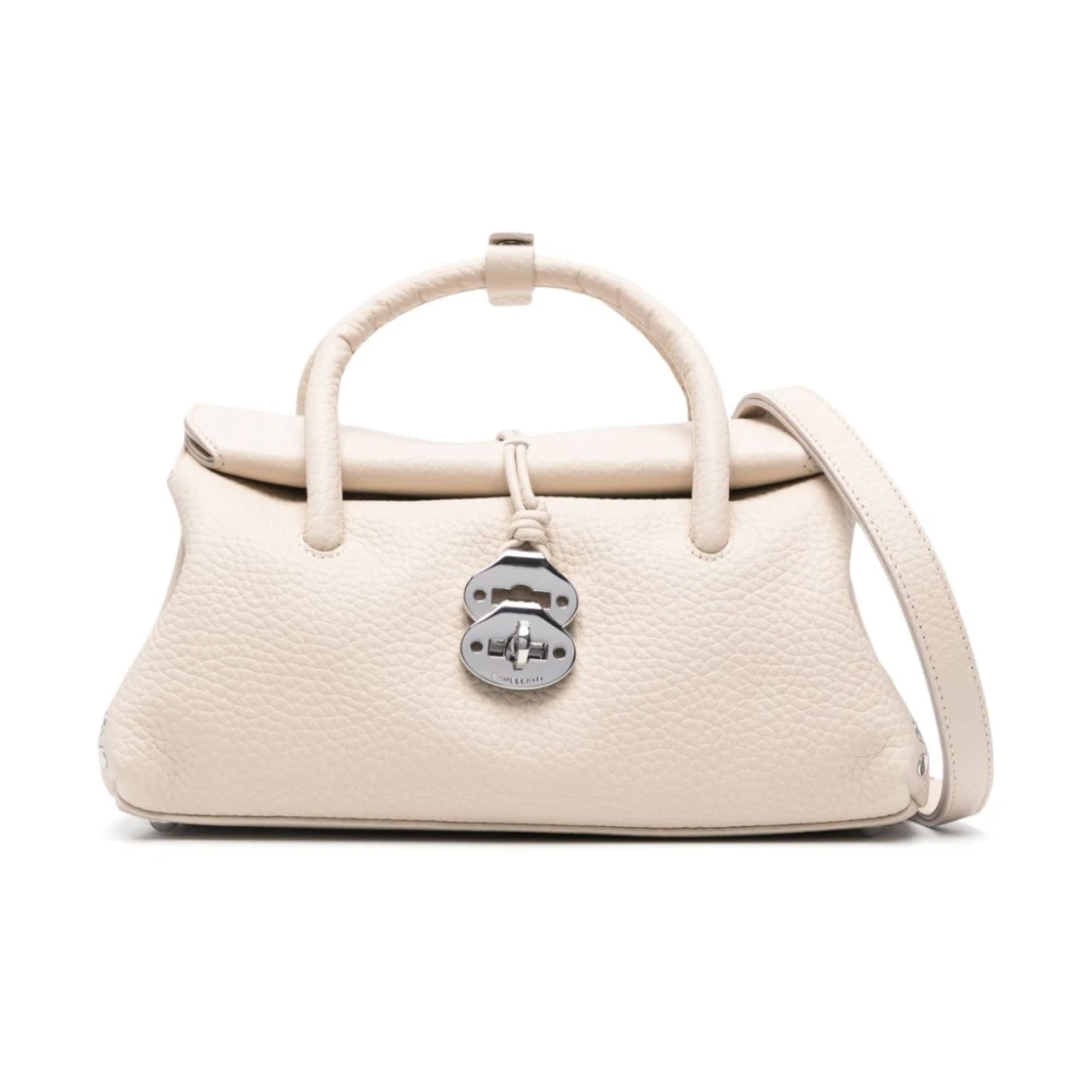 Zanellato Witte Leren Stud Tas White Dames