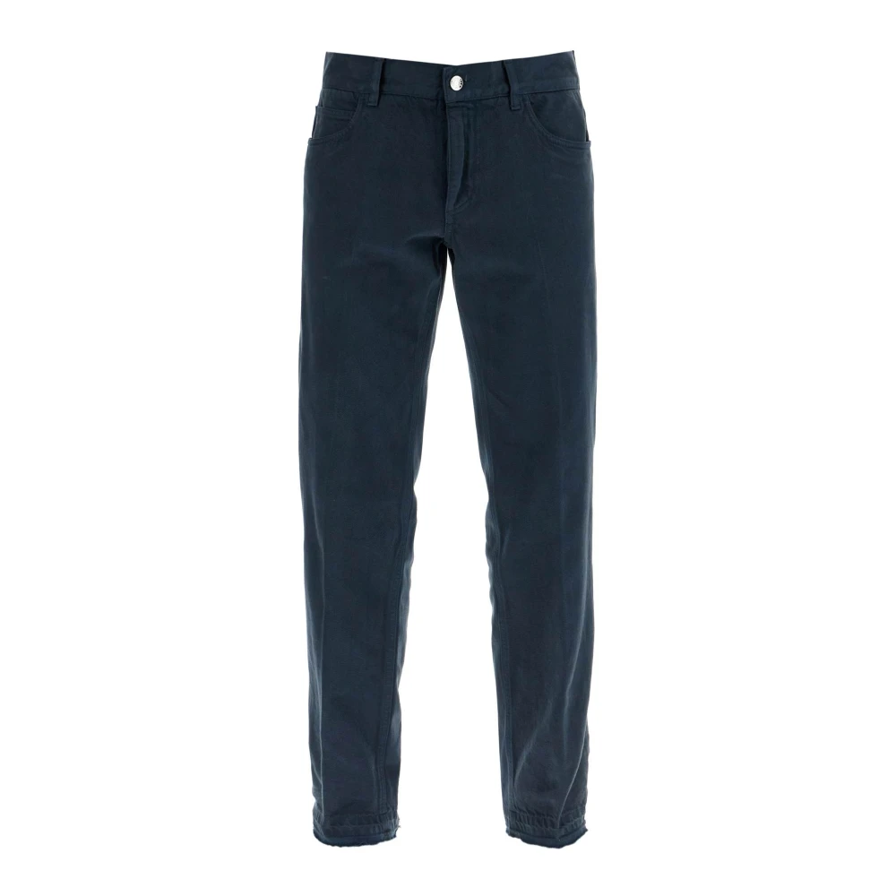 Dolce & Gabbana Donkerblauwe Regular Fit Jeans met Raffelzoom Blue Heren