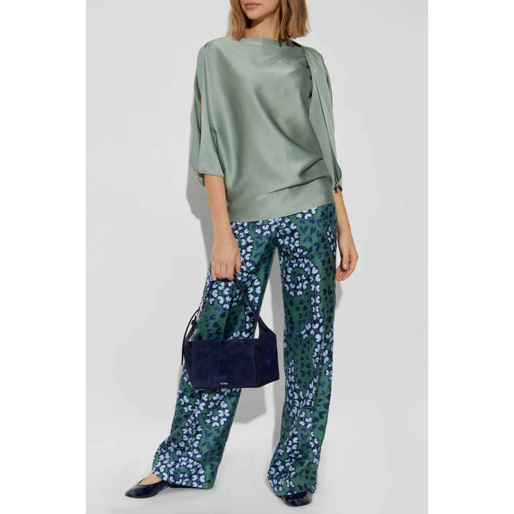 Lanvin Zijden geplooide broek Green Dames
