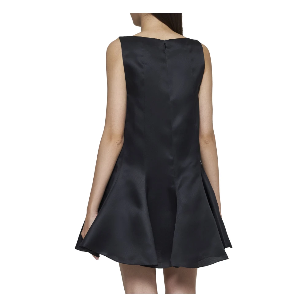 Khaite Zwarte Zijden Satijnen Mini Jurk Black Dames