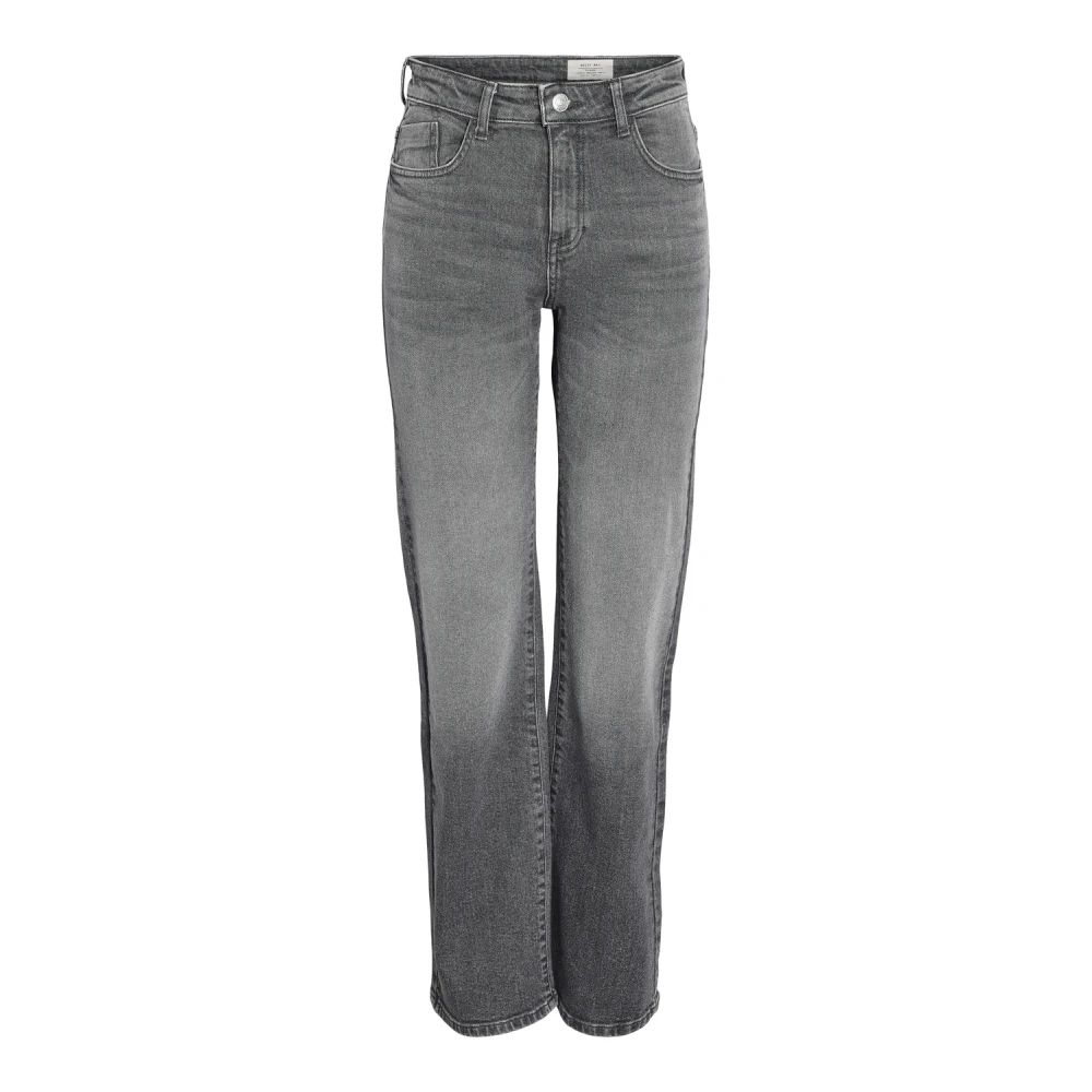 Noisy May Wijde Spijkerbroek Donkergrijze Denim Gray Dames