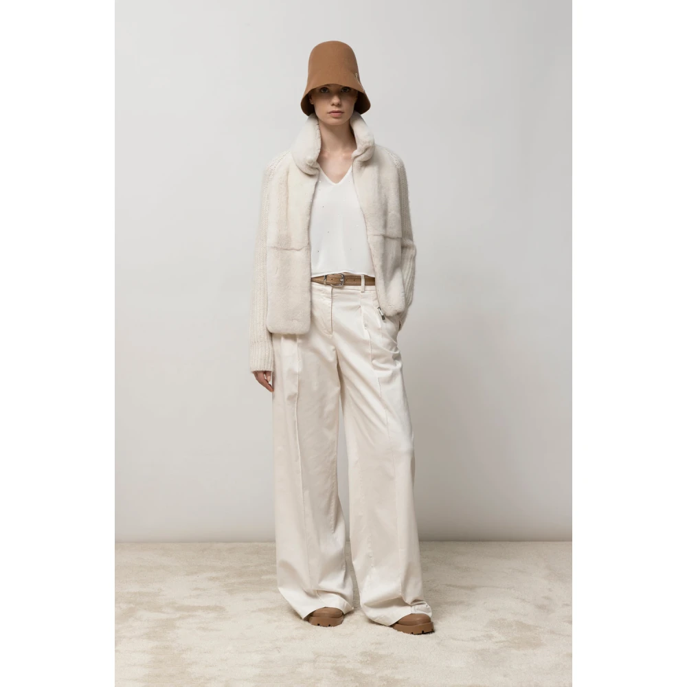 PESERICO Geplooide palazzo broek Beige Dames