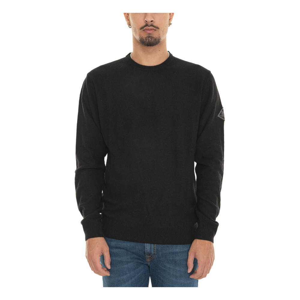 Roy Roger's Ribgebreide Trui met Armmotief Black Heren