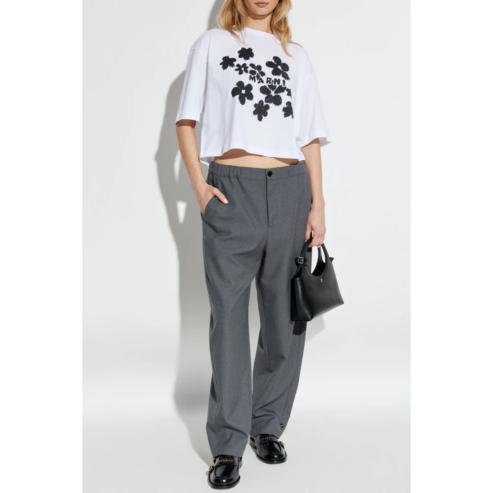 Marni T-shirt met bloemenmotief White Dames