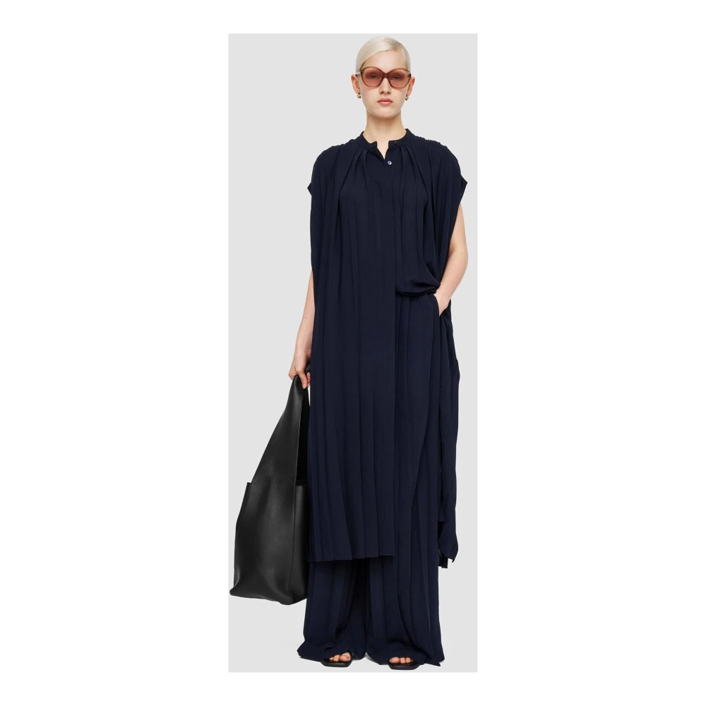 joseph Luchtige Plissé Jurk Blue Dames