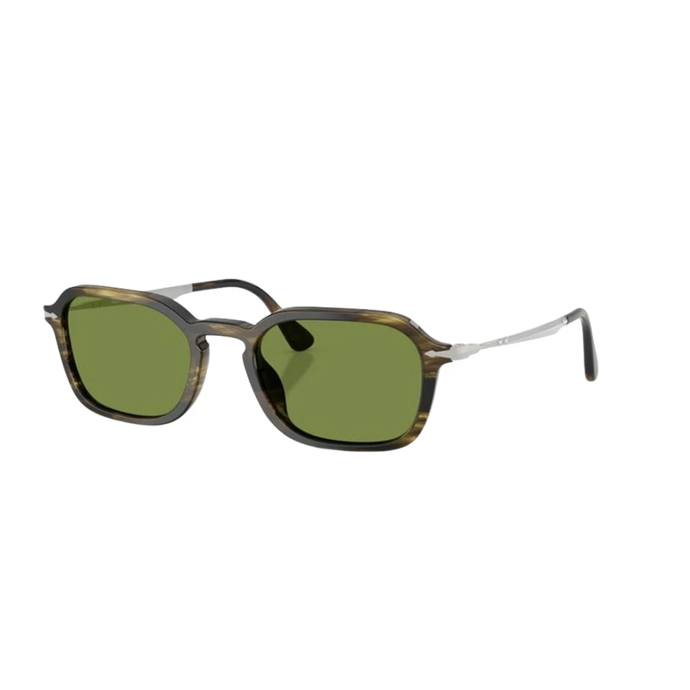 Persol Unisex Sunglass PO3381S - Frame color: Striped Black & Olive Green, Lens color: Green - Image 4