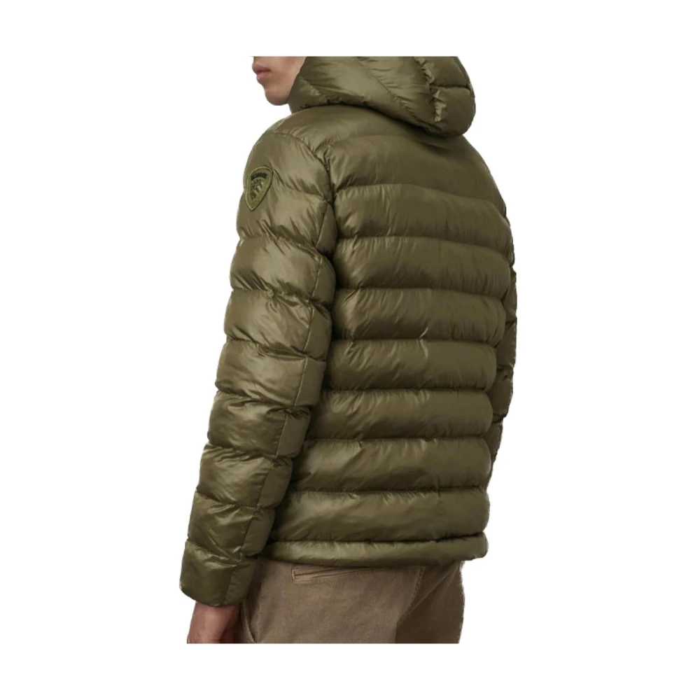 Blauer Gewatteerde jas met ruitpatroon Green Heren
