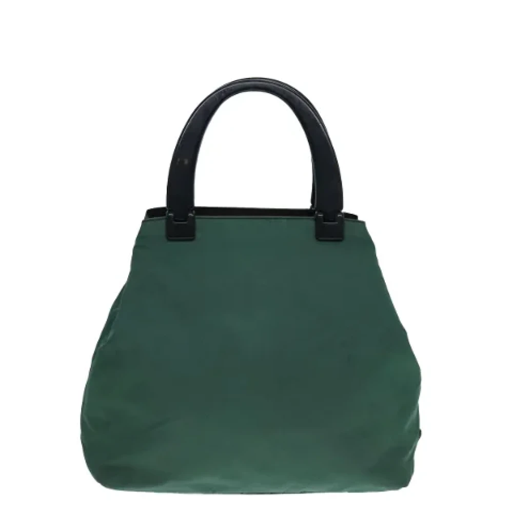 Prada Vintage Pre-owned Nylon handbags Green Dames