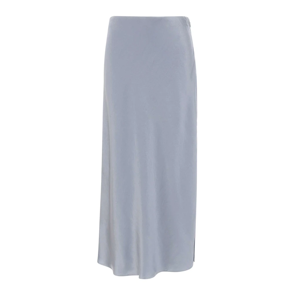 Vince Women's Blue Midi Skirts, M, Slip Skirt