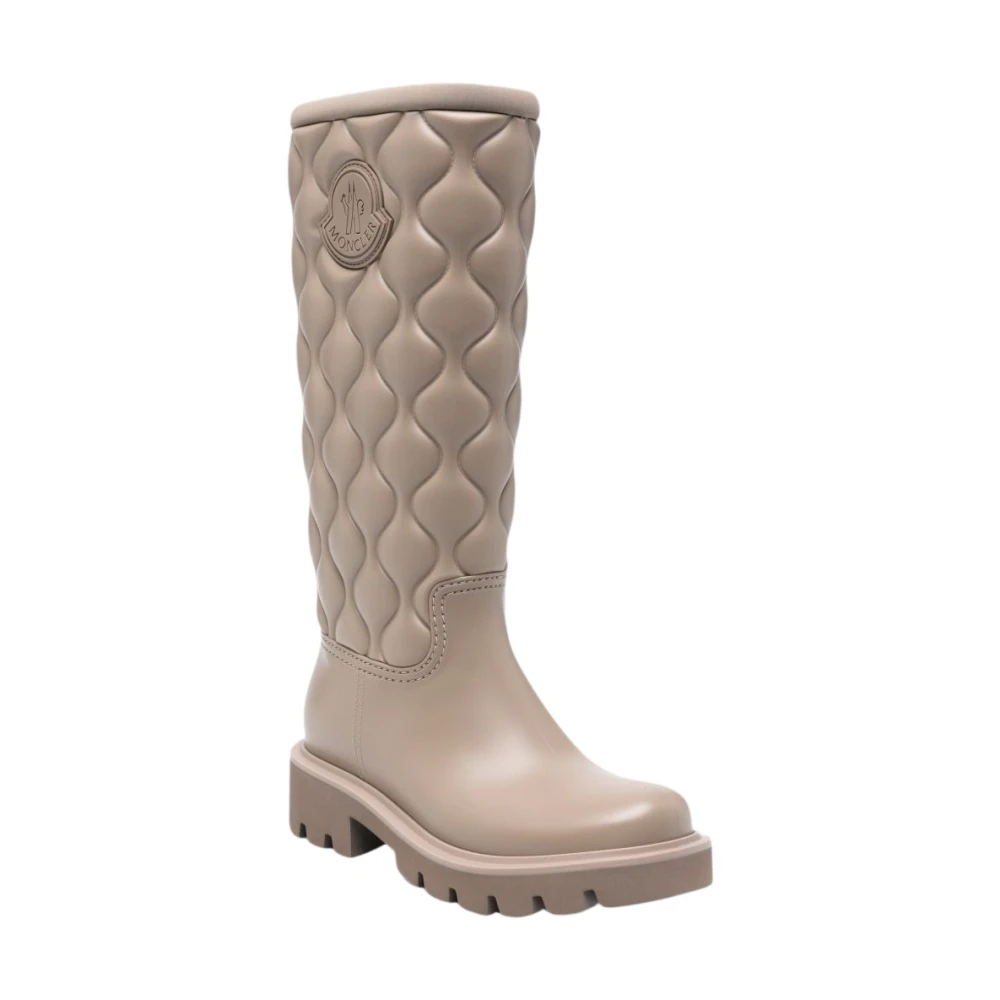 Moncler High Boots, Female, 7 Uk, Kickstream High Rain Boots Beige