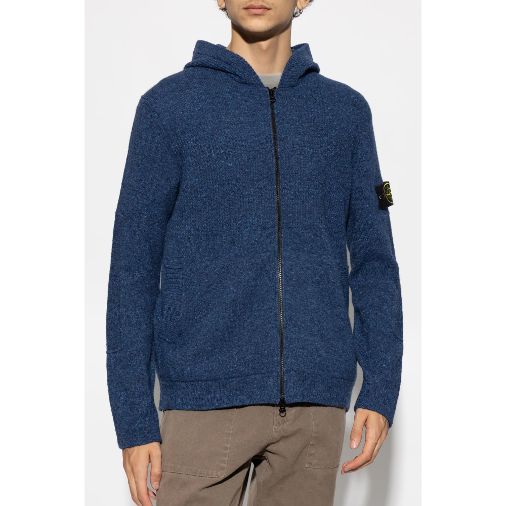 Stone Island Cardigan met logo Blue Heren
