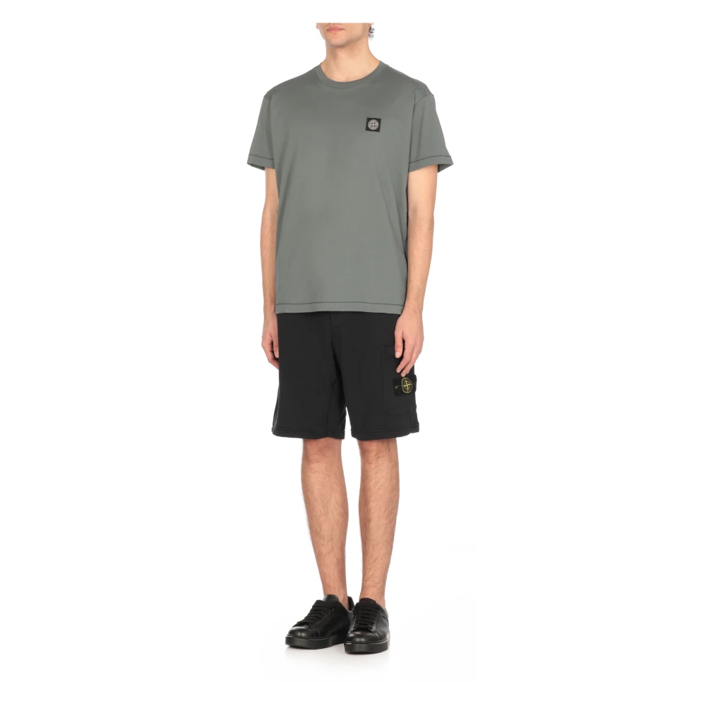 Stone Island Groen Katoenen T-shirt met Logopatch Green Heren
