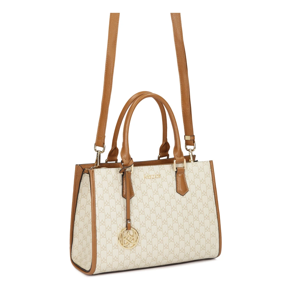 Kazar Handtas met twee handgrepen versierd met monogrammen White Dames