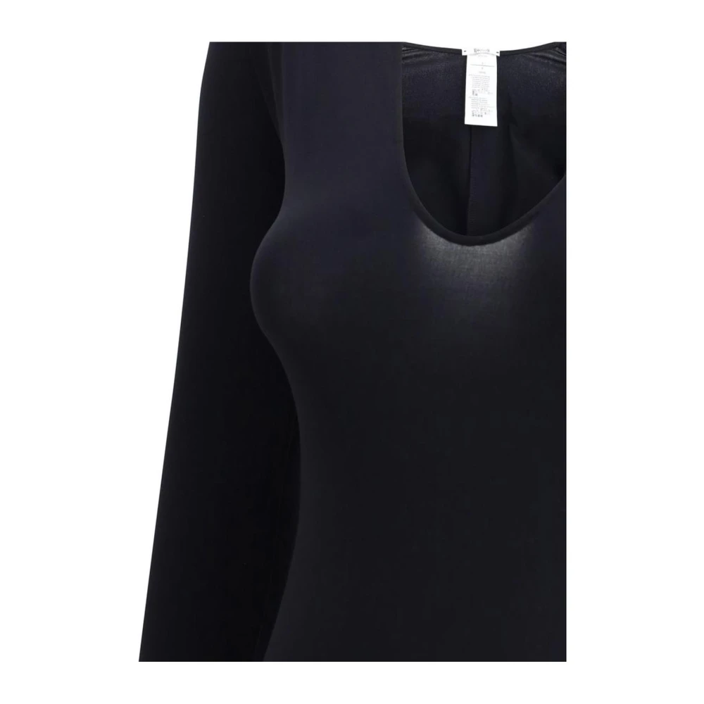 Wolford Elegant V-hals Lange Mouw Bodysuit Black Dames