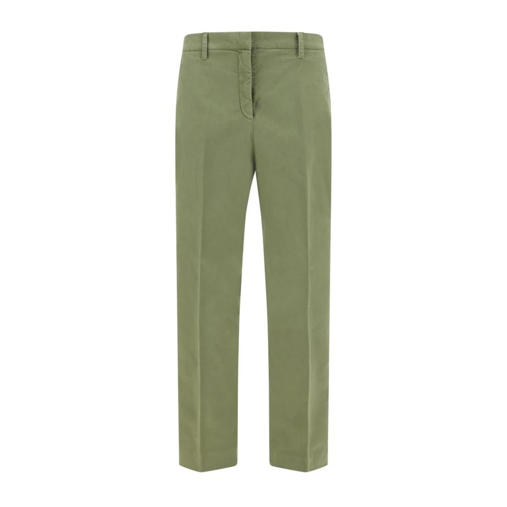 True Royal Katoenen Mid-Rise Sarah Broek met Zakken Green Dames
