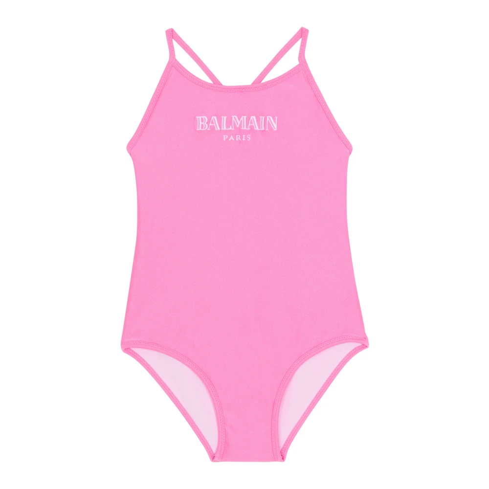 Balmain Girls Pink Swimsuit With Thin Straps - Kids Swimsuits - 10 Y - Kids