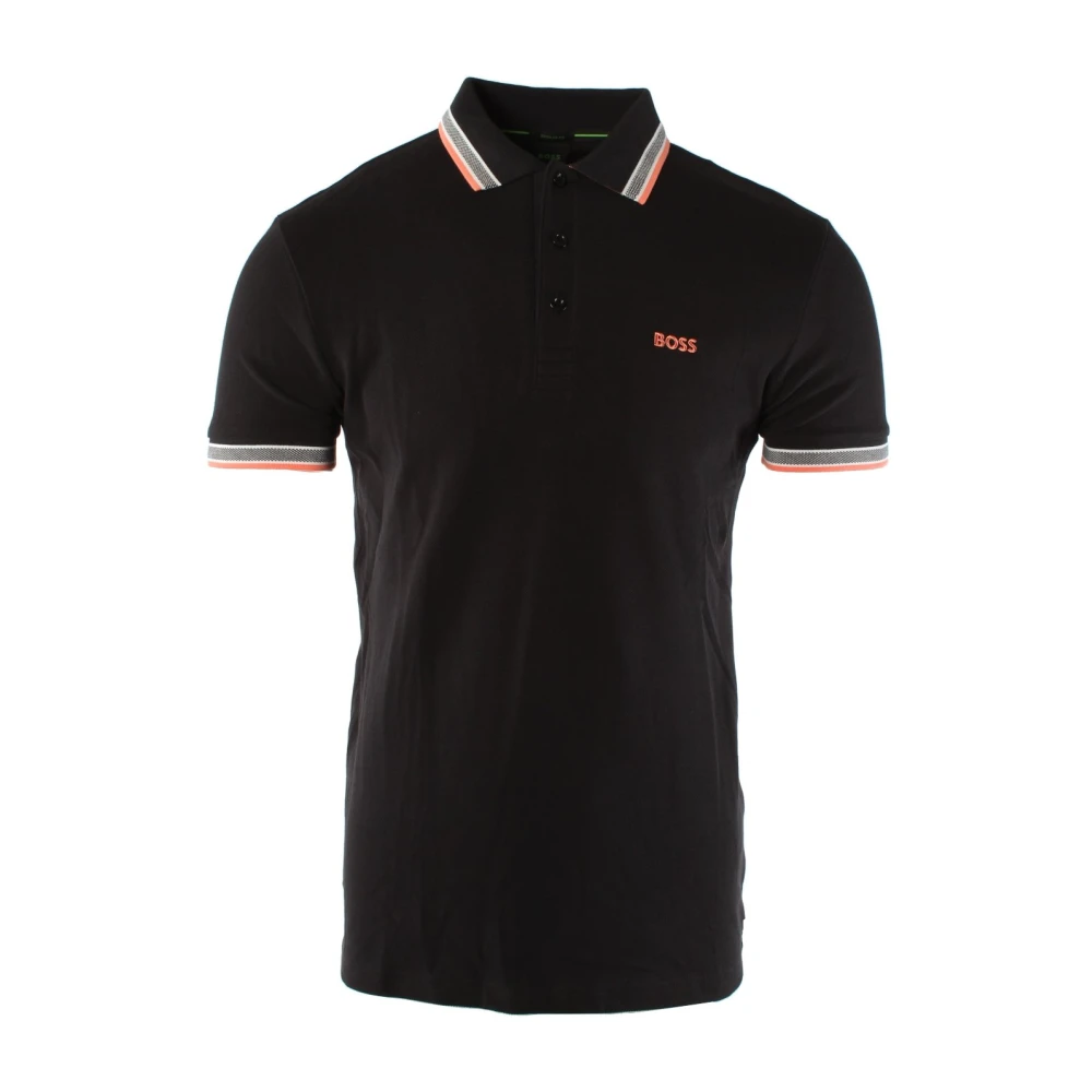 Hugo Boss Zwarte Katoenen Polo Sweater Regular Fit Black Heren