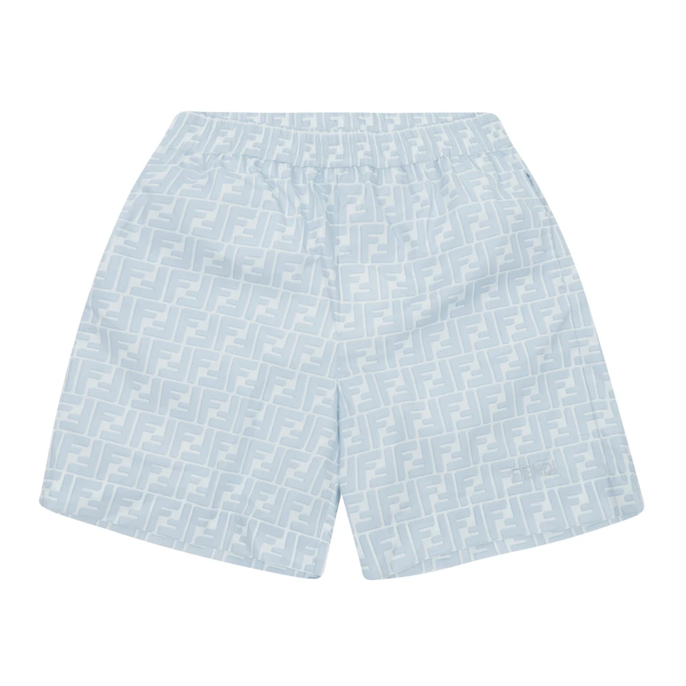 Fendi Boys Blue Kids Swimming Trunks, 10 Y, Nylon Board Shorts
