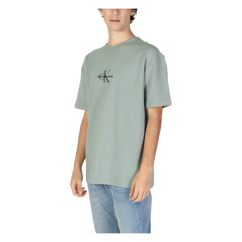 Calvin Klein Jeans Groene Bedrukte T-shirt Korte Mouw Green Heren