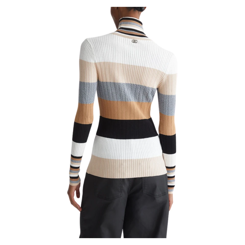Liu Jo Gestreepte Lurex Trui in Grijs Multicolor Dames