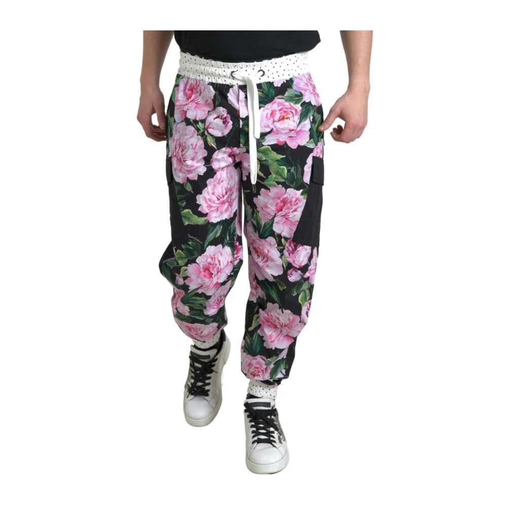 Dolce & Gabbana Peony Print Joggers - Male - Sweatshirts - Multicolor - 4XL - Sweatshirts & Hoodies