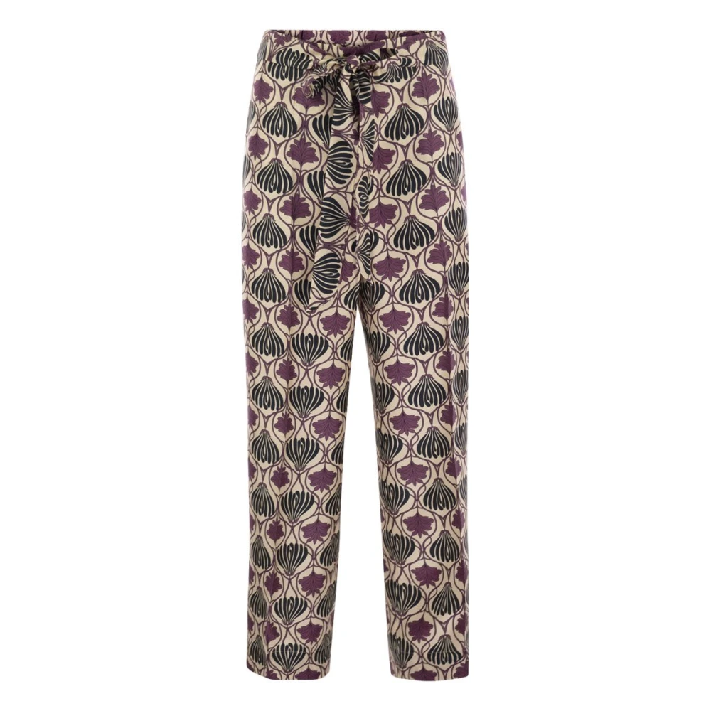 Max Mara Women's Multicolor Timec Silk Twill Trousers - Straight Trousers - L - Trousers