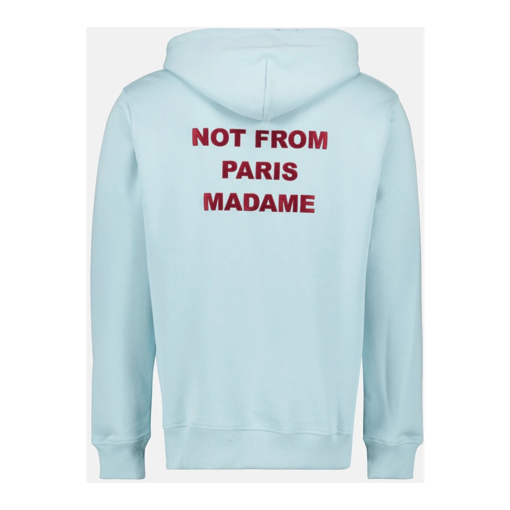 Drole de Monsieur Lichtblauwe hoodie met slogan Blue Heren